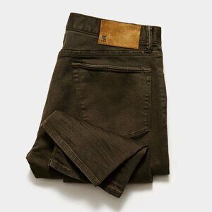 Todd Snyder Slim Fit 5-Pocket Chino in Surplus Olive, 29x30
